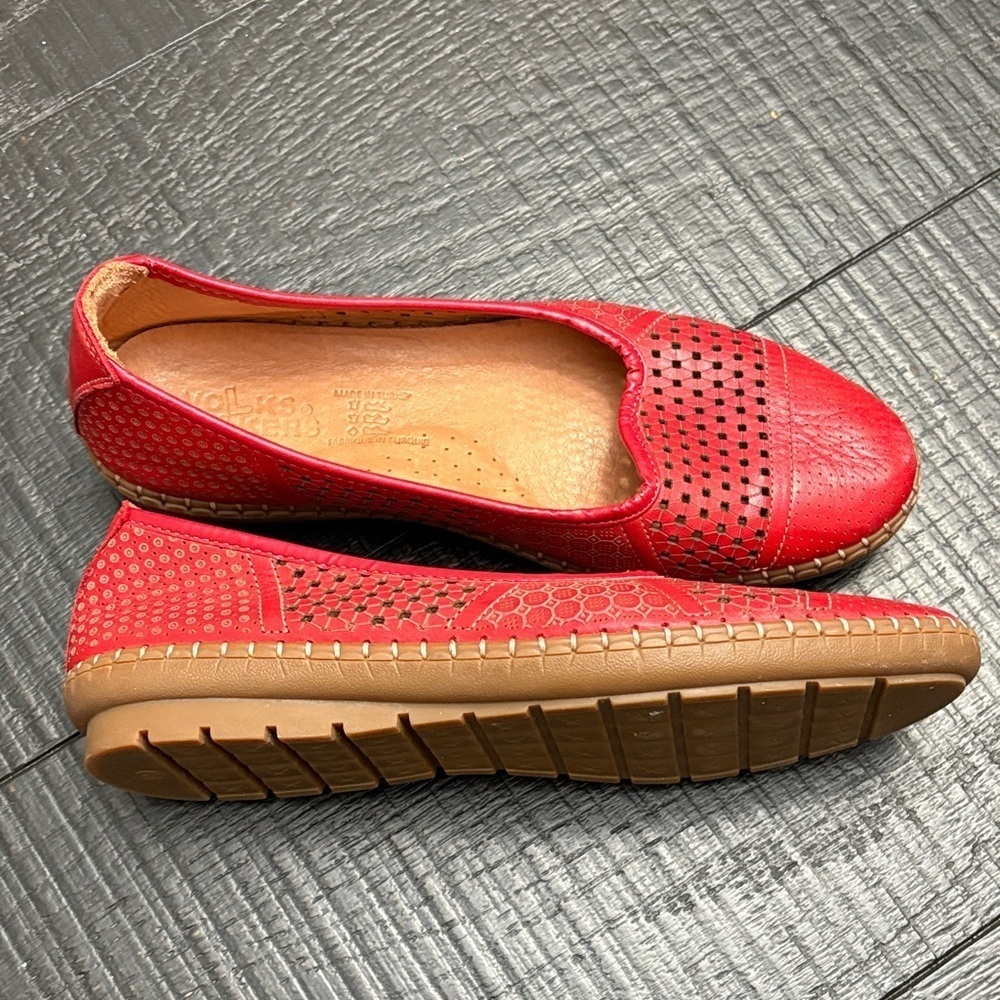 Volks Walkers Red Leather Loafers - Picture 4 of 6